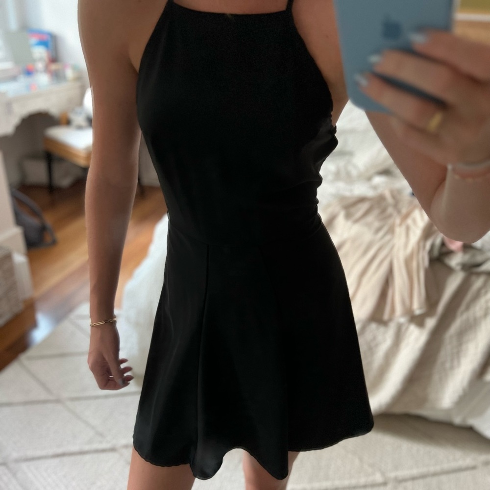 Simple black halter dress